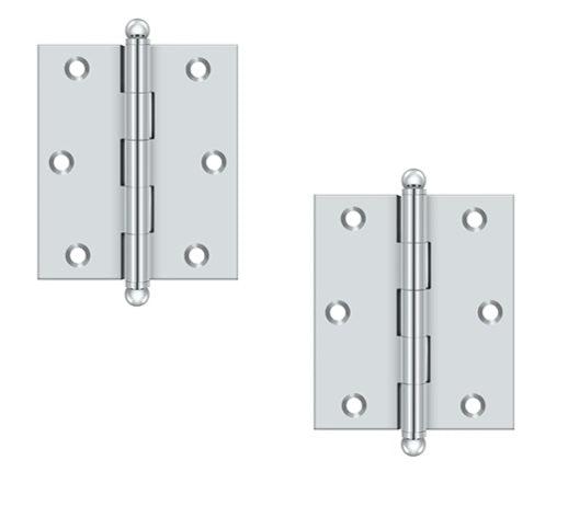 Deltana 3" x 2 1/2" Hinge with Ball Tips (Pair) in Polished Chrome finish