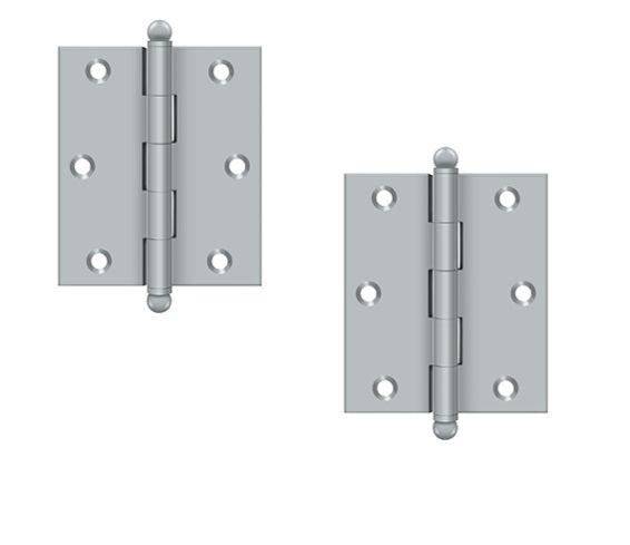 Deltana 3" x 2 1/2" Hinge with Ball Tips (Pair) in Satin Chrome finish
