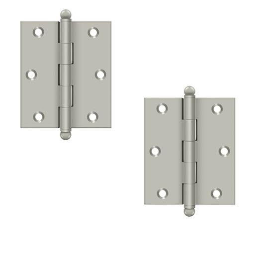 Deltana 3" x 2 1/2" Hinge with Ball Tips (Pair) in Satin Nickel finish