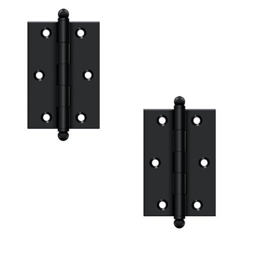Deltana 3" x 2" Hinge with Ball Tips (Pair) in Flat Black finish