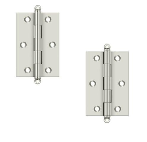 Deltana 3" x 2" Hinge with Ball Tips (Pair) in Lifetime Polished Nickel finish