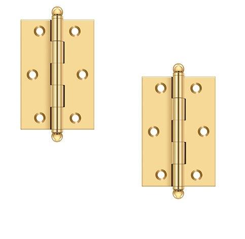Deltana 3" x 2" Hinge with Ball Tips (Pair) in PVD Polished Brass finish