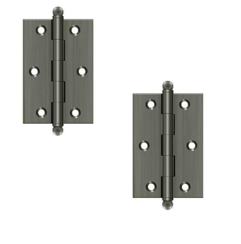 Deltana 3" x 2" Hinge with Ball Tips (Pair) in Pewter finish