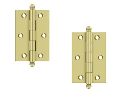 Deltana 3" x 2" Hinge with Ball Tips (Pair) in Polished Brass finish
