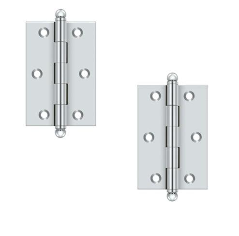 Deltana 3" x 2" Hinge with Ball Tips (Pair) in Polished Chrome finish
