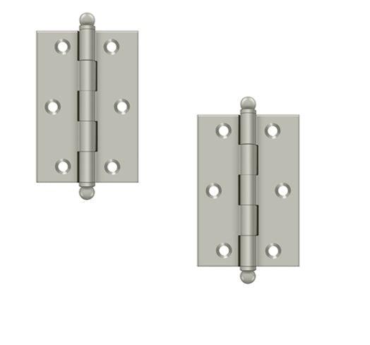 Deltana 3" x 2" Hinge with Ball Tips (Pair) in Satin Nickel finish