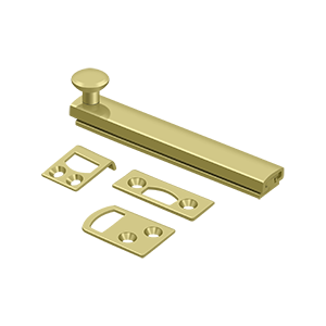 Deltana 4" Heavy Duty Concealed Scew Surface Bolt in Polished Brass finish