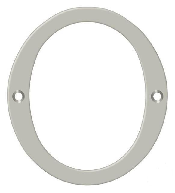 Deltana 4" House Number, Solid Brass, No. 0 in Satin Nickel finish