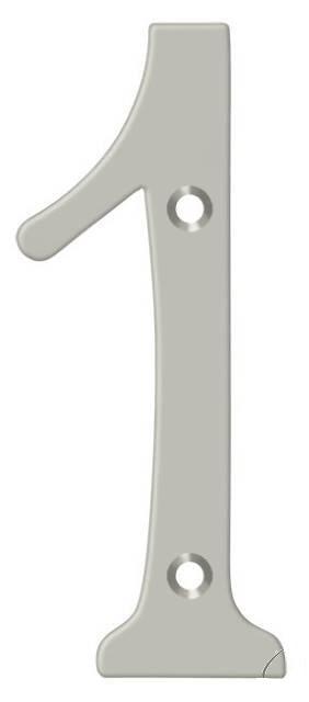 Deltana 4" House Number, Solid Brass, No. 1 in Satin Nickel finish