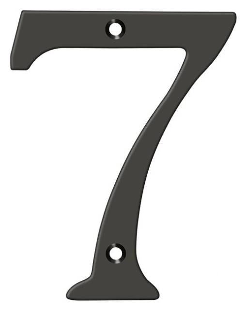 Deltana 4" House Number, Solid Brass, No. 7 in Oil Rubbed Bronze finish