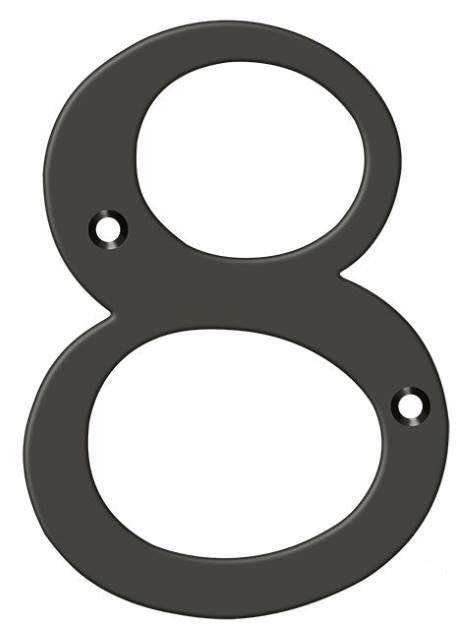 Deltana 4" House Number, Solid Brass, No. 8 in Oil Rubbed Bronze finish