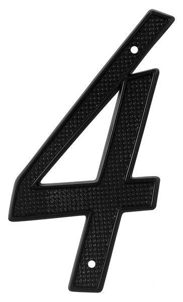 Deltana 4" House Number, Zinc Die-Cast, No. 4 in Paint Black finish