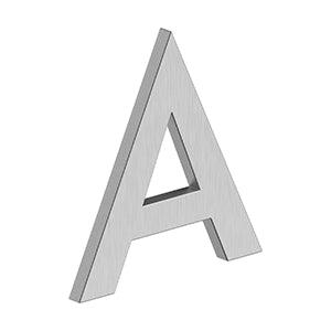Deltana 4" Letter A, Modern B Series with Risers, Stainless Steel in Brushed Stainless Steel finish