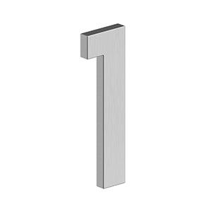 Deltana 4" Modern B Series House Number with Risers, Stainless Steel, No. 1 in Brushed Stainless Steel finish