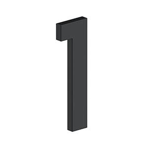 Deltana 4" Modern B Series House Number with Risers, Stainless Steel, No. 1 in Paint Black finish