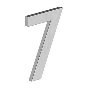 Deltana 4" Modern B Series House Number with Risers, Stainless Steel, No. 7 in Brushed Stainless Steel finish