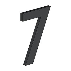 Deltana 4" Modern B Series House Number with Risers, Stainless Steel, No. 7 in Paint Black finish