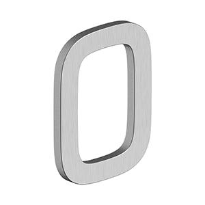 Deltana 4" Modern E Series House Number with Risers, Stainless Steel, No. 0 in Brushed Stainless Steel finish