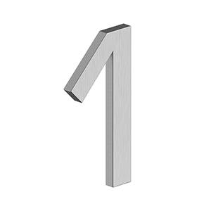 Deltana 4" Modern E Series House Number with Risers, Stainless Steel, No. 1 in Brushed Stainless Steel finish