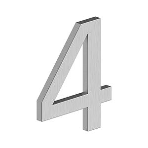 Deltana 4" Modern E Series House Number with Risers, Stainless Steel, No. 4 in Brushed Stainless Steel finish
