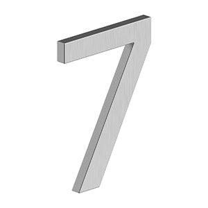 Deltana 4" Modern E Series House Number with Risers, Stainless Steel, No. 7 in Brushed Stainless Steel finish