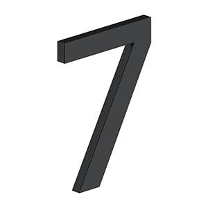 Deltana 4" Modern E Series House Number with Risers, Stainless Steel, No. 7 in Paint Black finish