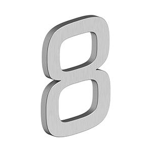 Deltana 4" Modern E Series House Number with Risers, Stainless Steel, No. 8 in Brushed Stainless Steel finish