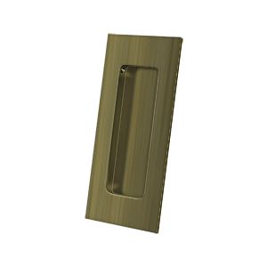 Deltana 4" Rectangular Flush Pull in Antique Brass finish