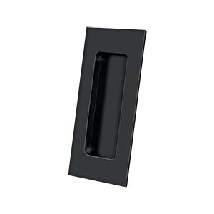 Deltana 4" Rectangular Flush Pull in Flat Black finish