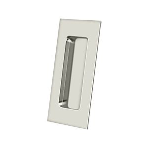 Deltana 4" Rectangular Flush Pull in Lifetime Polished Nickel finish