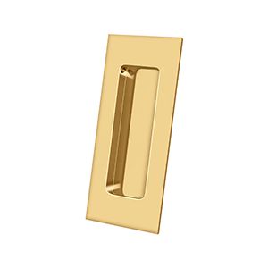 Deltana 4" Rectangular Flush Pull in PVD Polished Brass finish