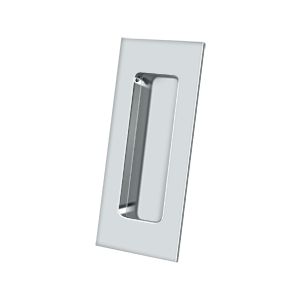 Deltana 4" Rectangular Flush Pull in Polished Chrome finish