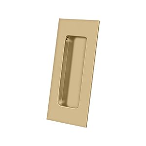 Deltana 4" Rectangular Flush Pull in Satin Brass finish