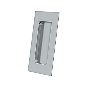 Deltana 4" Rectangular Flush Pull in Satin Chrome finish