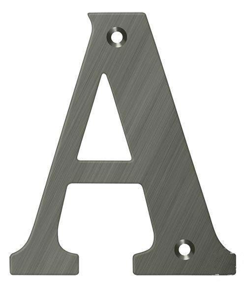 Deltana 4" Residential Letter A in Antique Nickel finish