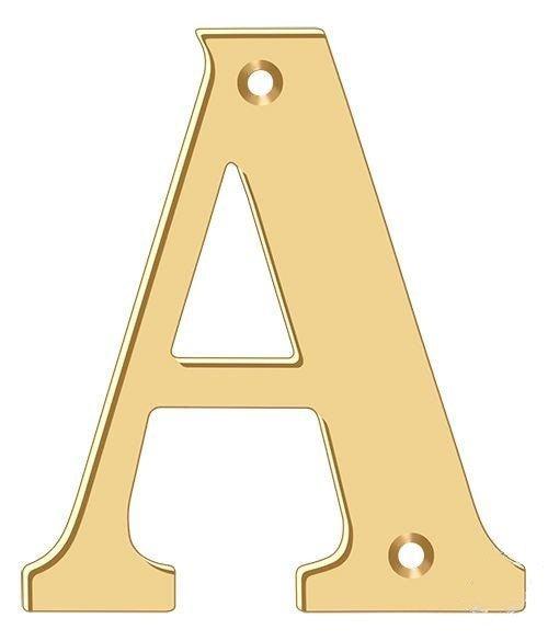 Deltana 4" Residential Letter A in PVD Polished Brass finish