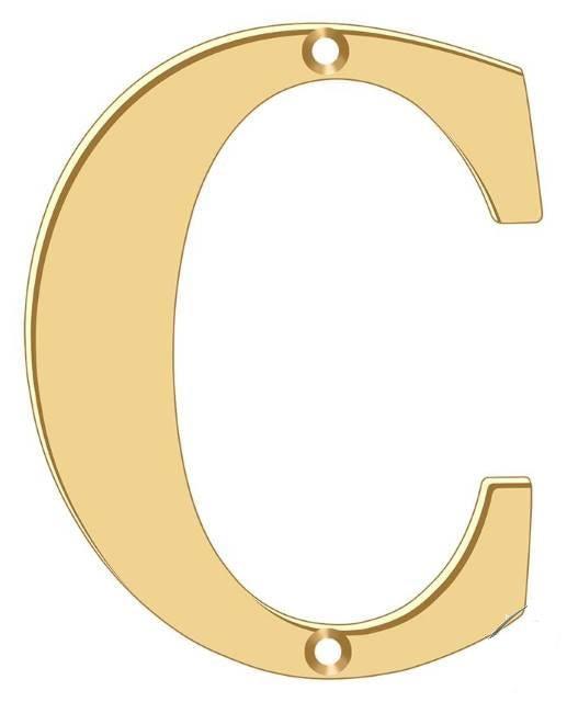 Deltana 4" Residential Letter C in PVD Polished Brass finish