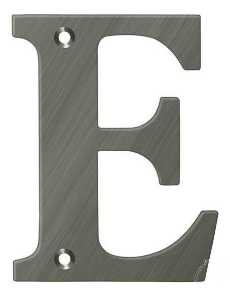 Deltana 4" Residential Letter E in Antique Nickel finish
