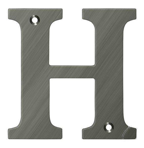 Deltana 4" Residential Letter H in Antique Nickel finish