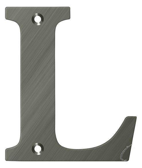 Deltana 4" Residential Letter L in Antique Nickel finish