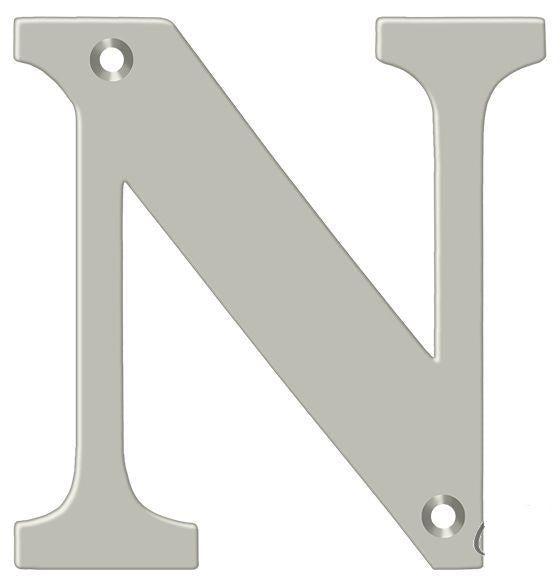 Deltana 4" Residential Letter N in Satin Nickel finish