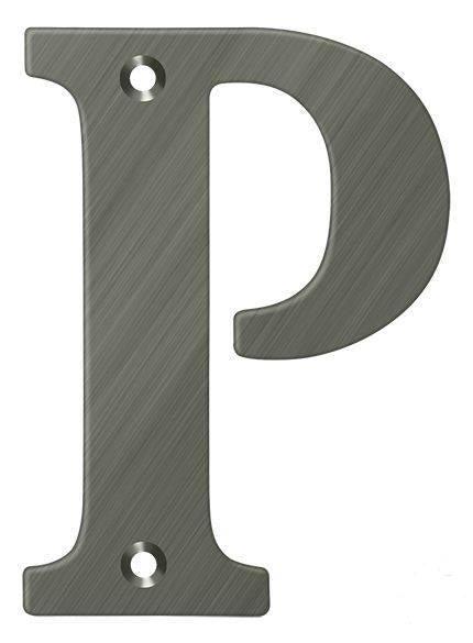Deltana 4" Residential Letter P in Antique Nickel finish