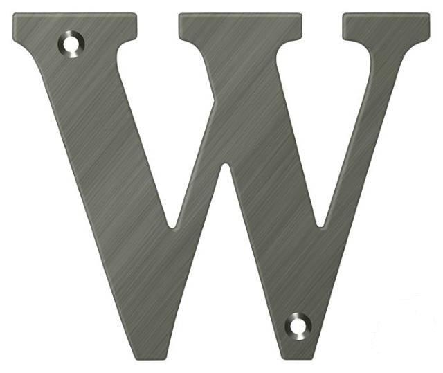 Deltana 4" Residential Letter W in Antique Nickel finish