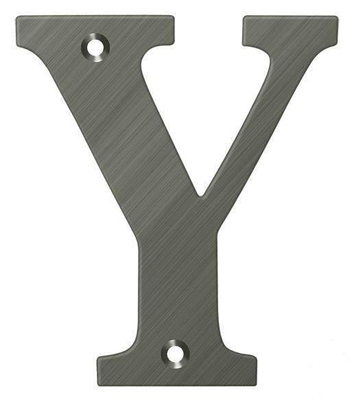 Deltana 4" Residential Letter Y in Antique Nickel finish