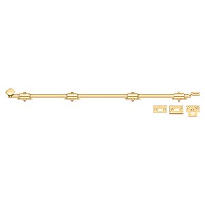 Deltana 42" Heavy Duty Offset Surface Bolt in PVD Polished Brass finish