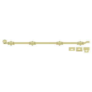 Deltana 42" Heavy Duty Offset Surface Bolt in Polished Brass finish