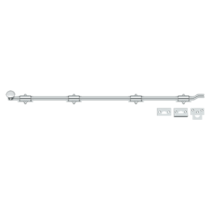 Deltana 42" Heavy Duty Offset Surface Bolt in Polished Chrome finish
