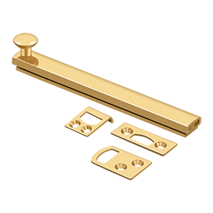 Deltana 6" Heavy Duty Concealed Screw Surface Bolt in PVD Polished Brass finish