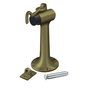 Deltana 6" Heavy Duty Floor Mount Bumper with Hook and Eye in Antique Brass finish