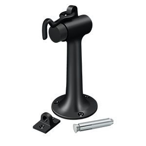 Deltana 6" Heavy Duty Floor Mount Bumper with Hook and Eye in Flat Black finish